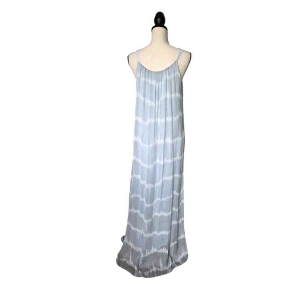 Tempo Paris Tye Dye Silk Blend Maxi Dress Womens M Gray Made in Italy Lined - Picture 3 of 7